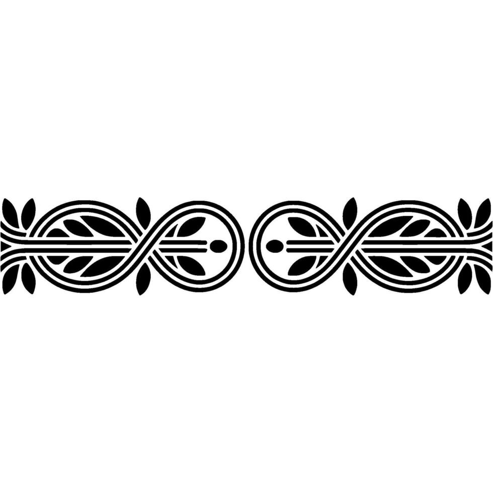 Intricate Black Leaf Border, Vintage Decorative Element vector