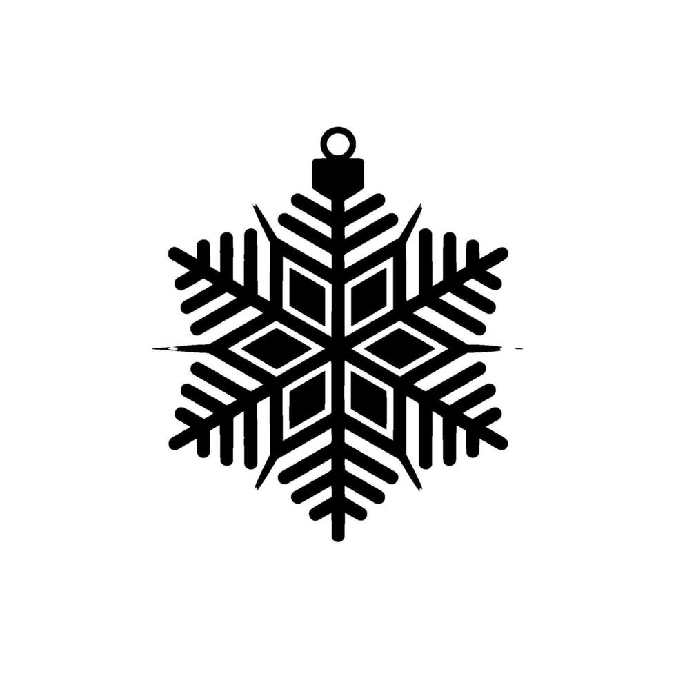Geometric Snowflake , Minimalist Winter, Festive vector