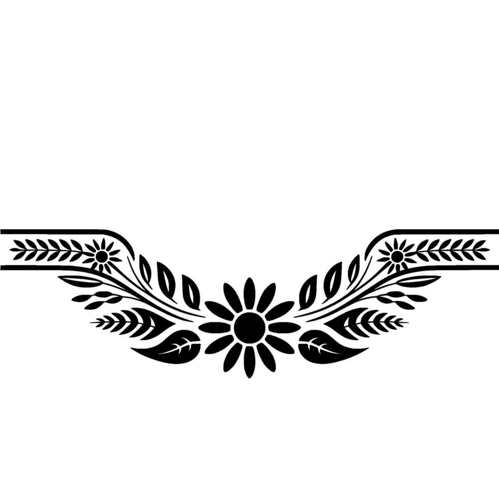 Vintage Floral Border, Decorative Element, Elegant Division vector