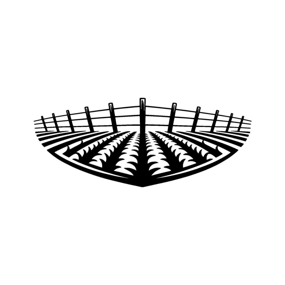 Rustic Farm Emblem Agricultural Heritage Bound Fields vector