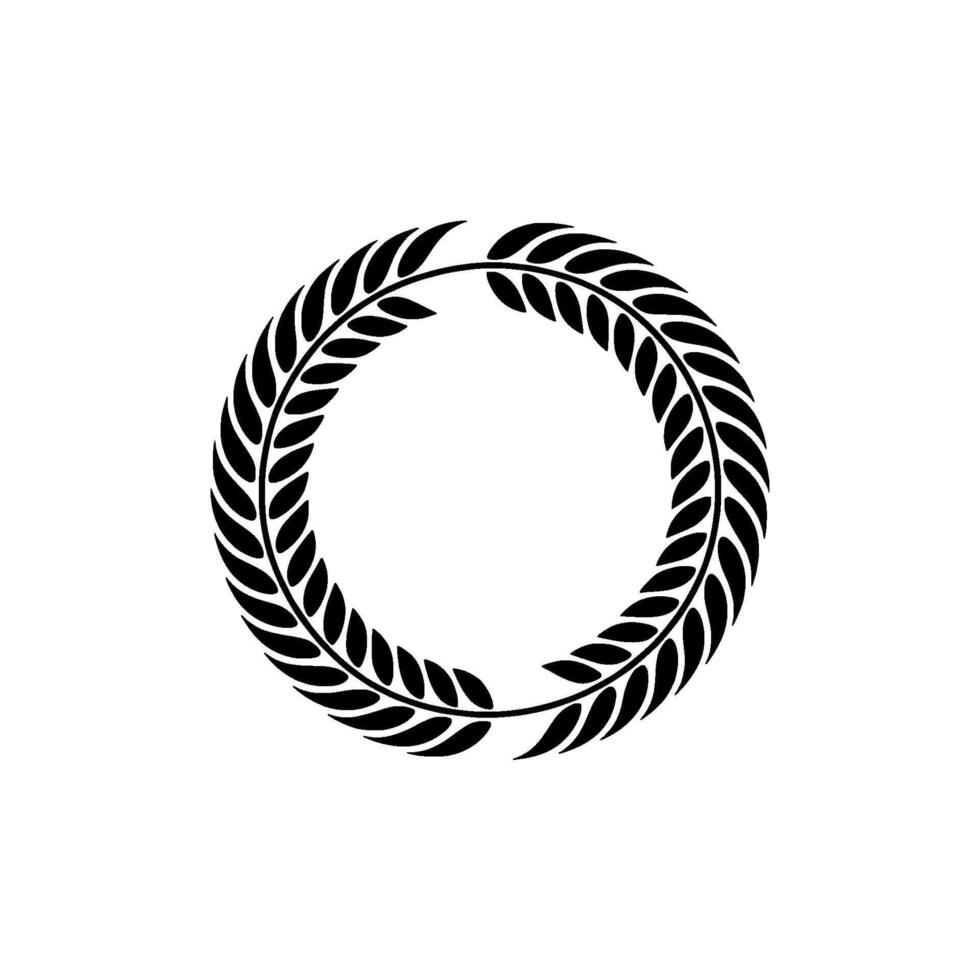 Elegant Laurel Wreath, Minimalist , Circular Emblem vector