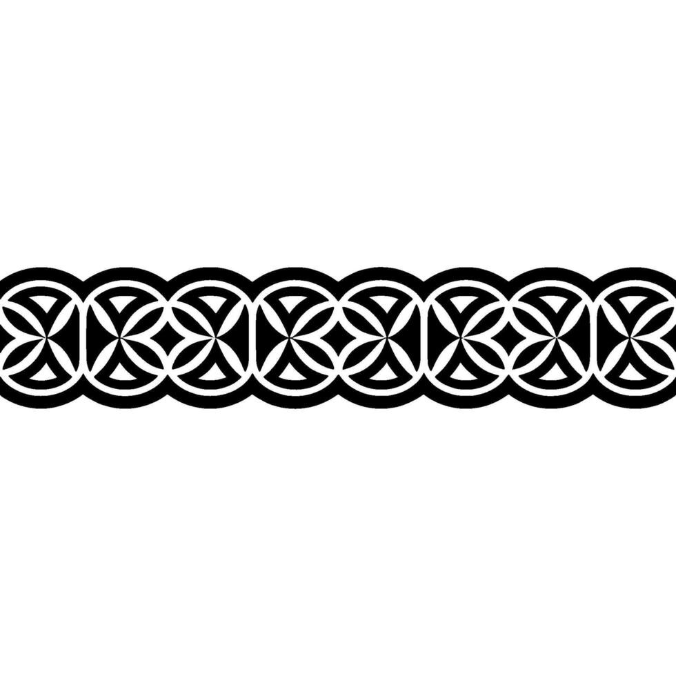 Geometric Celtic Border, Stylized Black White Pattern vector