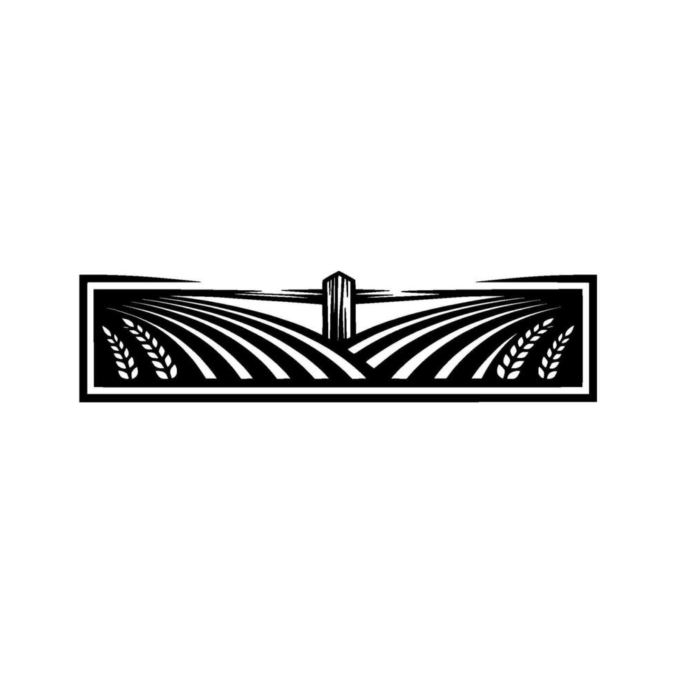Rustic Farm Emblem, Agricultural Heritage, Vintage Illustration vector