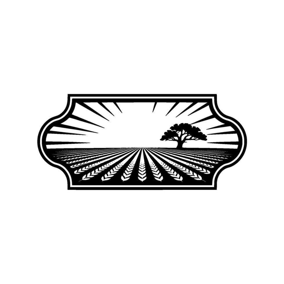 Rustic Dawn Emblem of Harvest and Tranquility vector