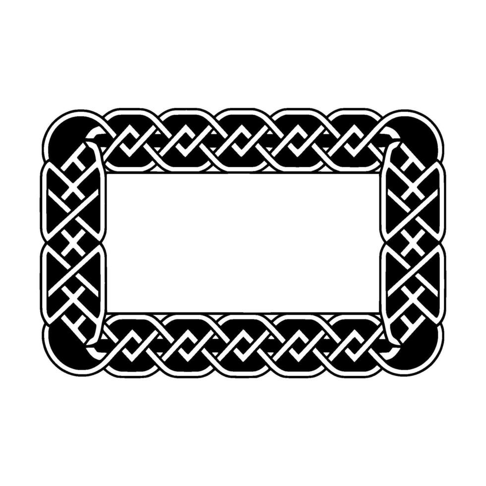 Intricate Celtic Knot Frame, Black White, Vintage vector