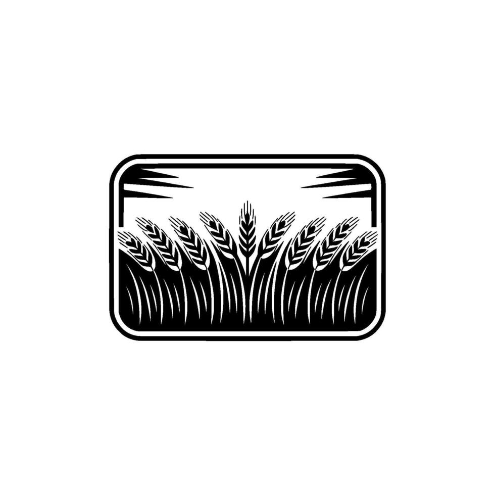 Emblematic Wheat Field Rustic Harvest Symbol vector