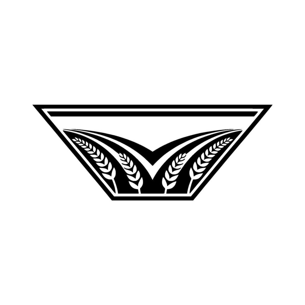 Geometric Wheat Emblem, Minimalist Harvest Symbol, Triangle vector