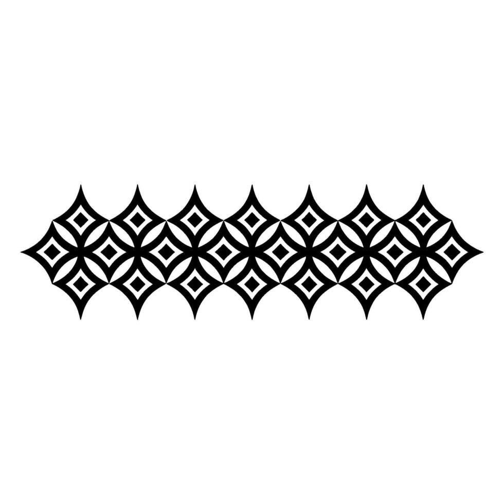 Geometric Border, Repeating Diamond Pattern, Minimalist vector