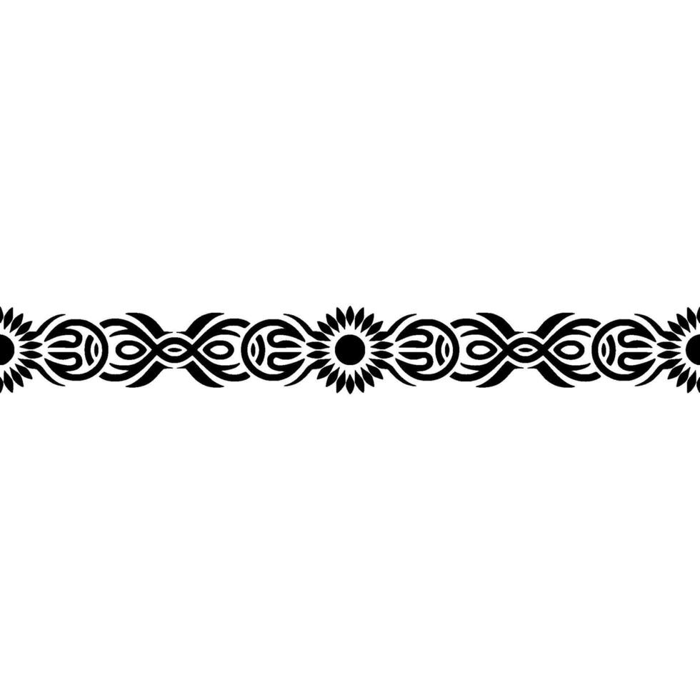Intricate Tribal Border, Stylized Black Pattern, Decorative Element vector