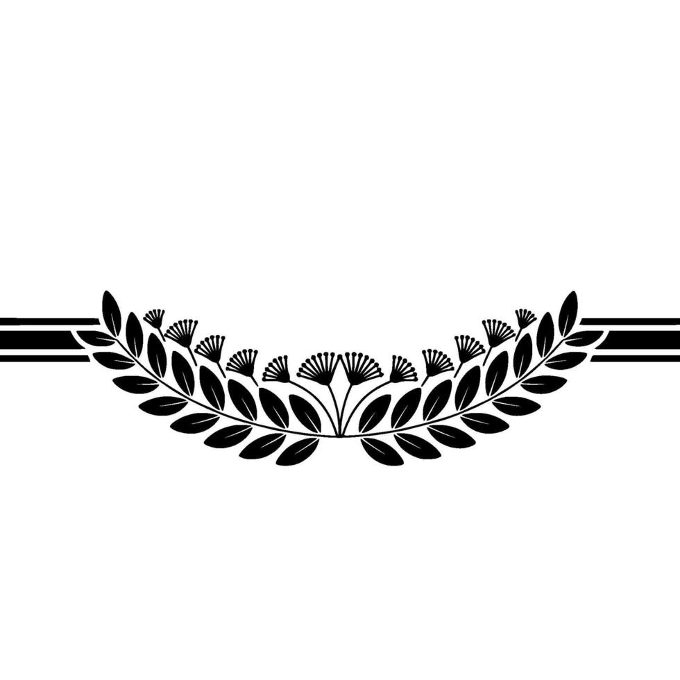 Stylized Laurel Wreath Border, Minimalist, Symmetrical vector