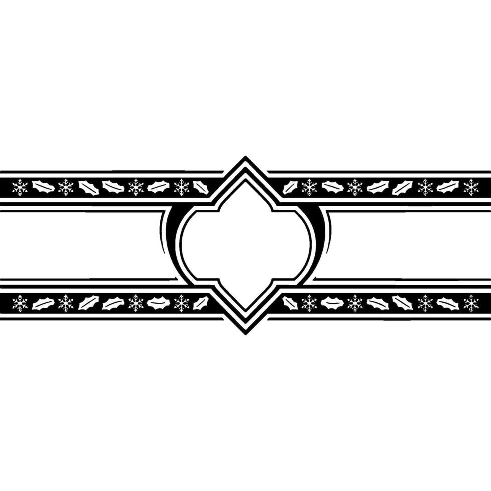 Elegant Winter Border, Decorative Snowflake, Geometric vector