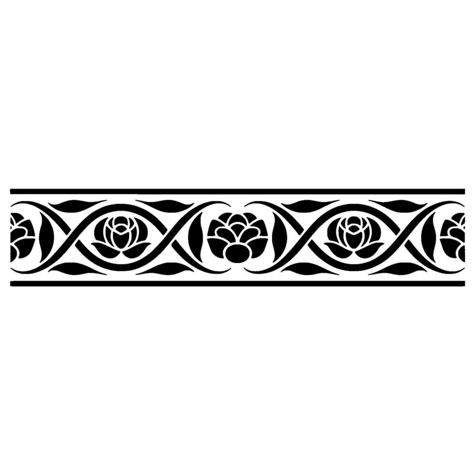 Intricate Floral Border, Art Nouveau , Elegant Ornamentation vector