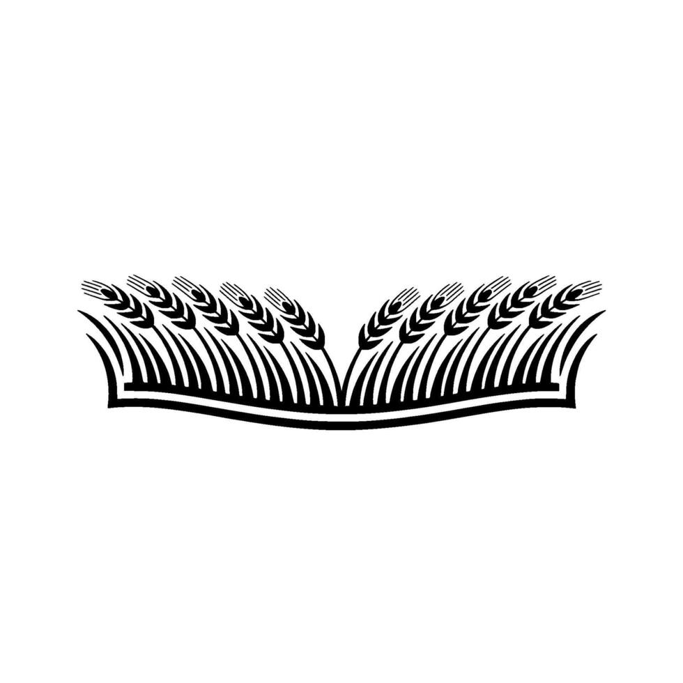 Grain Silhouette Harvest Emblem, Rustic Elegance vector