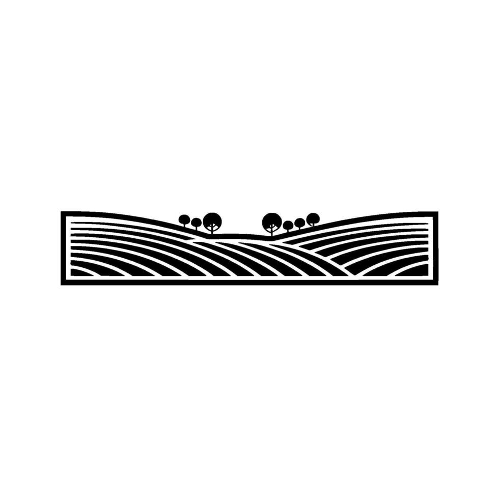 Serene Agricultural Landscape, Minimalist vector