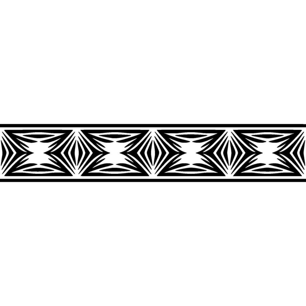 Geometric Zonal Border, Stylized Black White Pattern vector