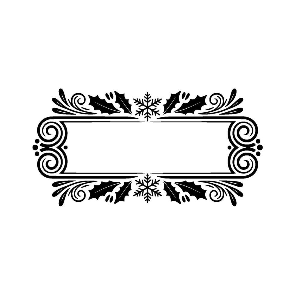 Elegant Winter Border, Festive Ornamentation, Vintage, Ornament vector
