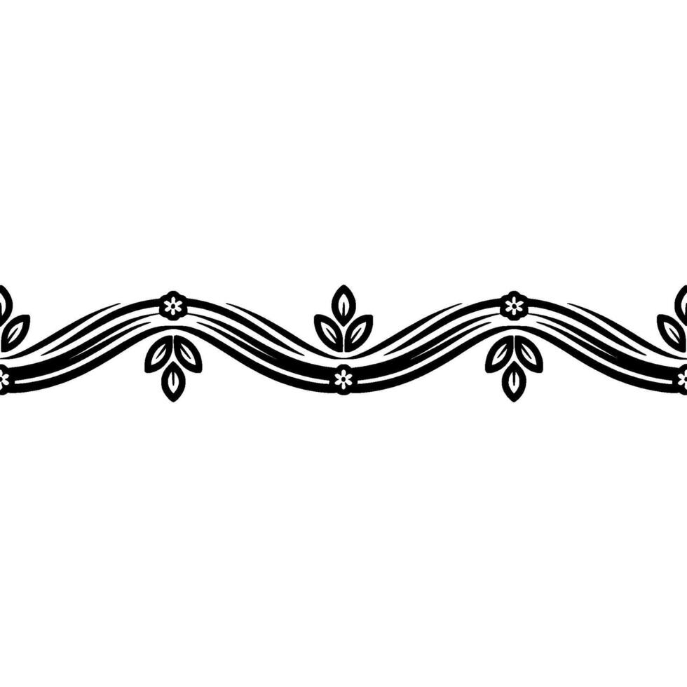 Elegant Floral Border, Vintage , Minimalist Line Art, Lineart vector