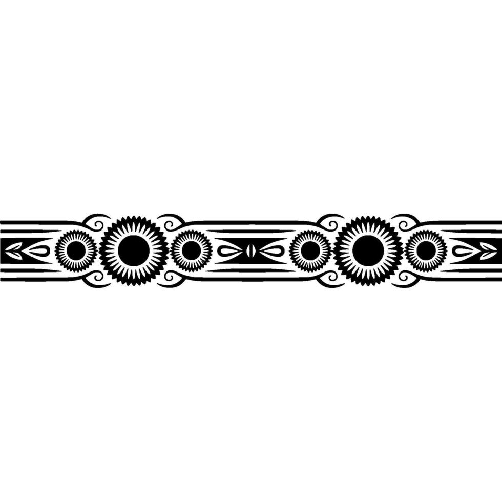 Intricate Tribal Border, Stylized Black and White vector