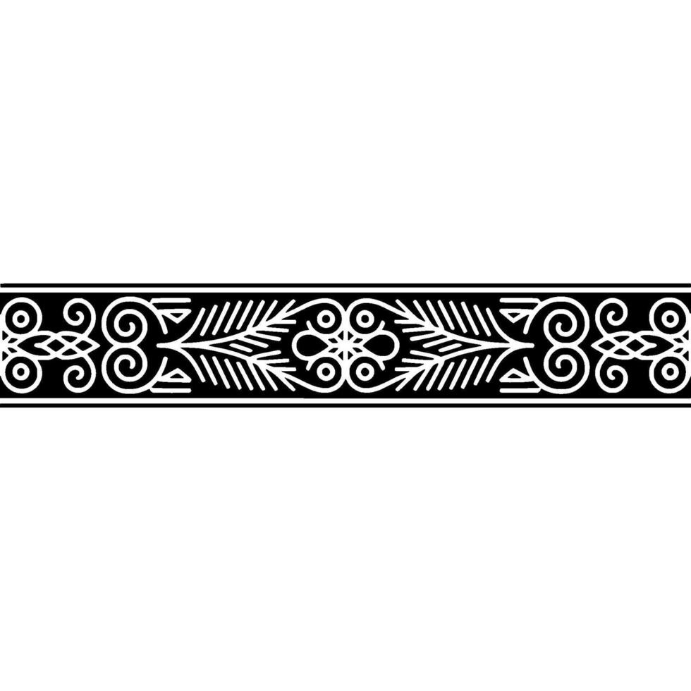 Art Deco Ornamental Border, Elegant Black White vector