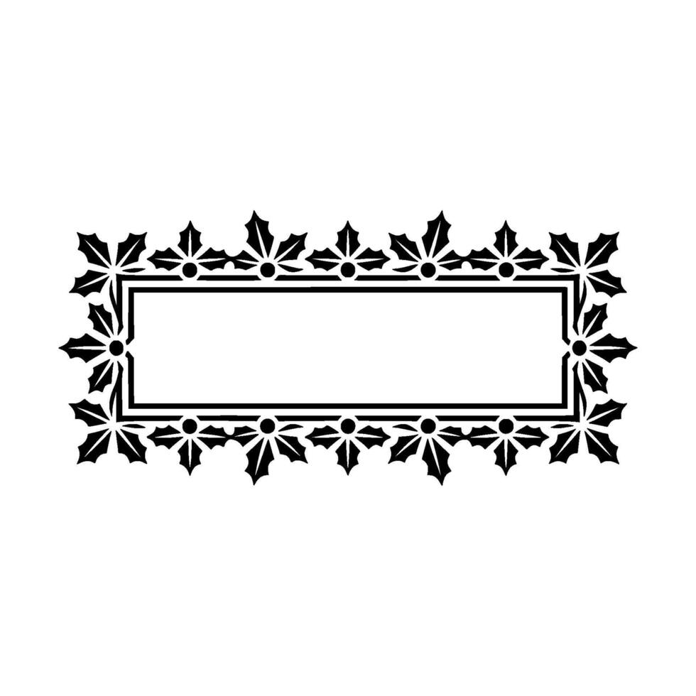 Elegant Holly Frame Border, Vintage Style vector