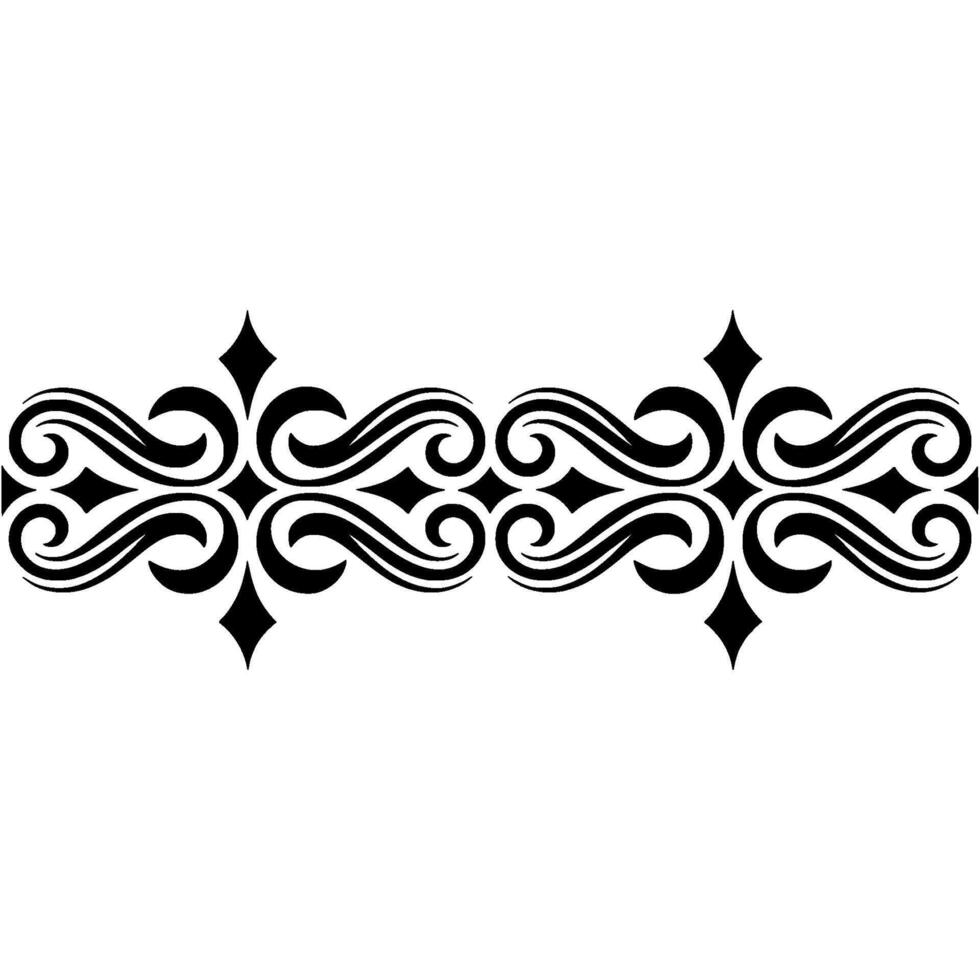 Elegant Black Swirl Border, Vintage Ornamentation vector