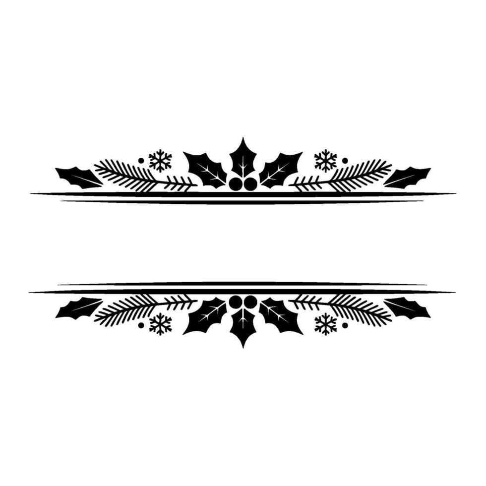 Elegant Winter Divider, Festive Botanical vector