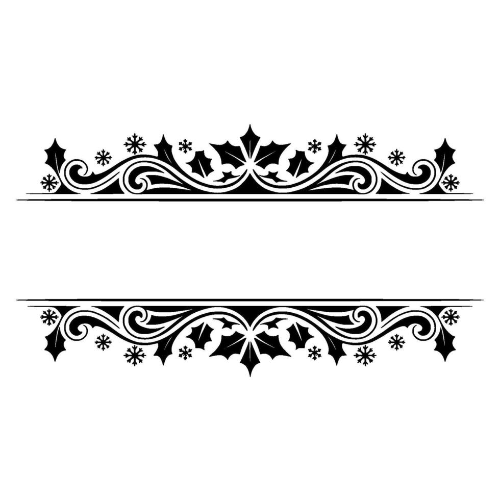 Elegant Holly Border, Vintage , Decorative Element vector