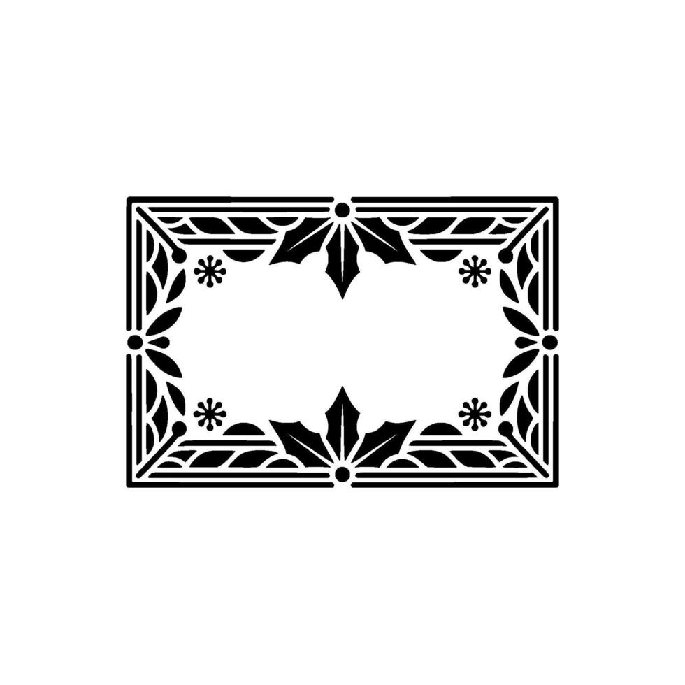 Art Deco Floral Frame, Elegant Border, Pattern vector