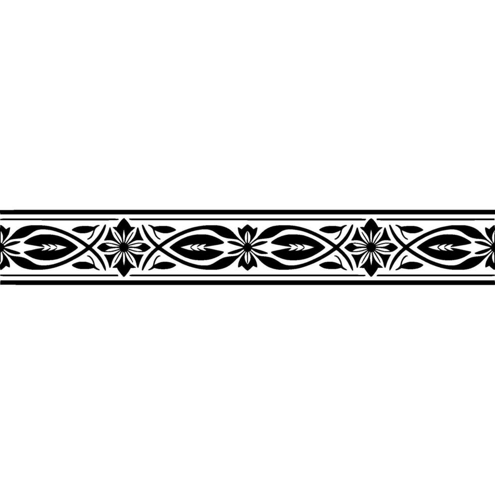 Intricate Black Border, Decorative Floral Pattern vector