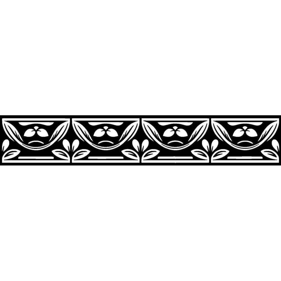 Elegant Black and White Decorative Border, Art Deco Style vector