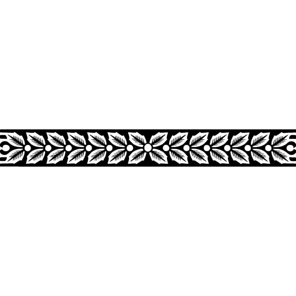 Intricate Floral Border, Vintage Style, Decorative Element, Linear vector