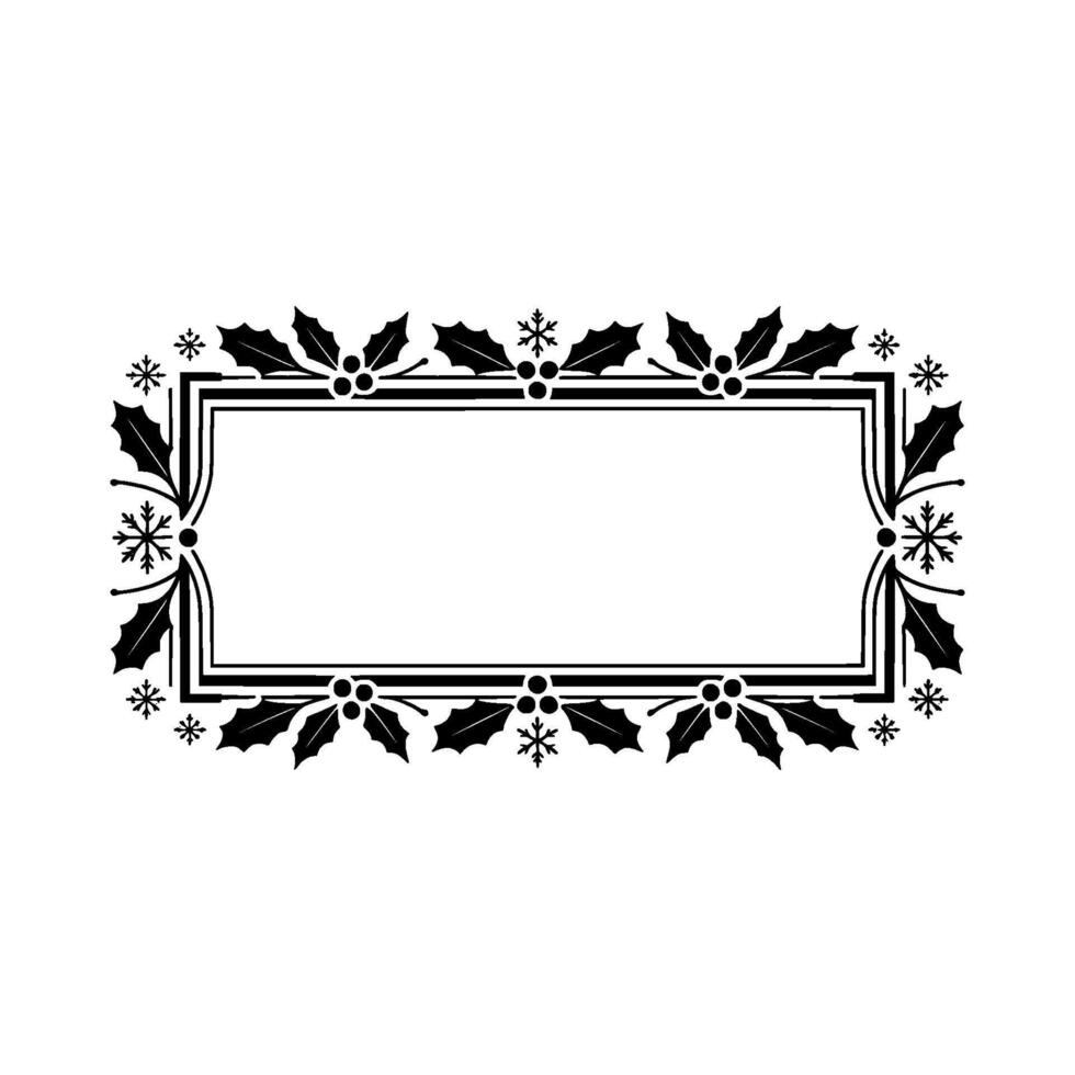 Elegant Vintage Christmas Border, Festive Deco vector