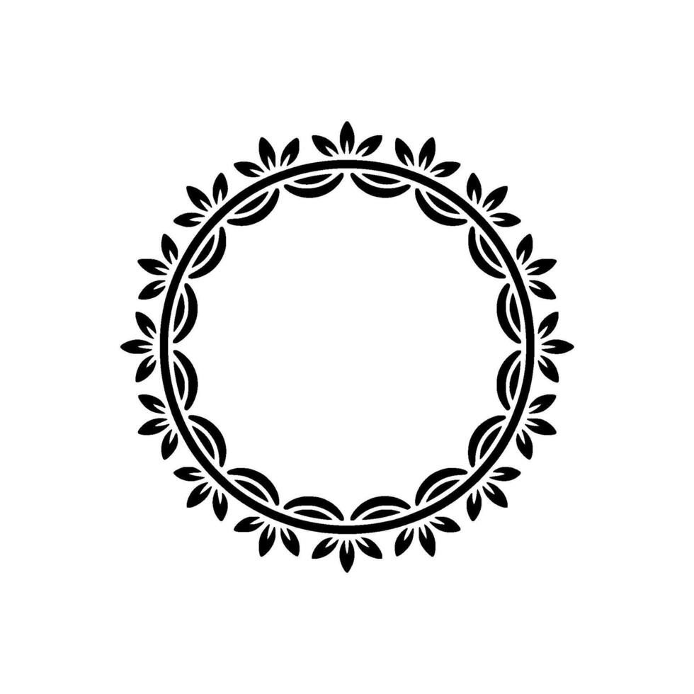 Elegant Botanical Wreath Border, Minimalist vector