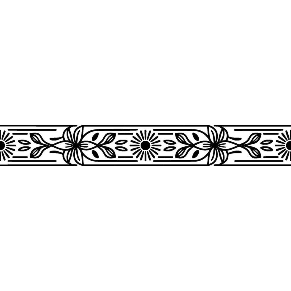 Elegant Botanical Border, Vintage Style Decorative Element - Floral vector