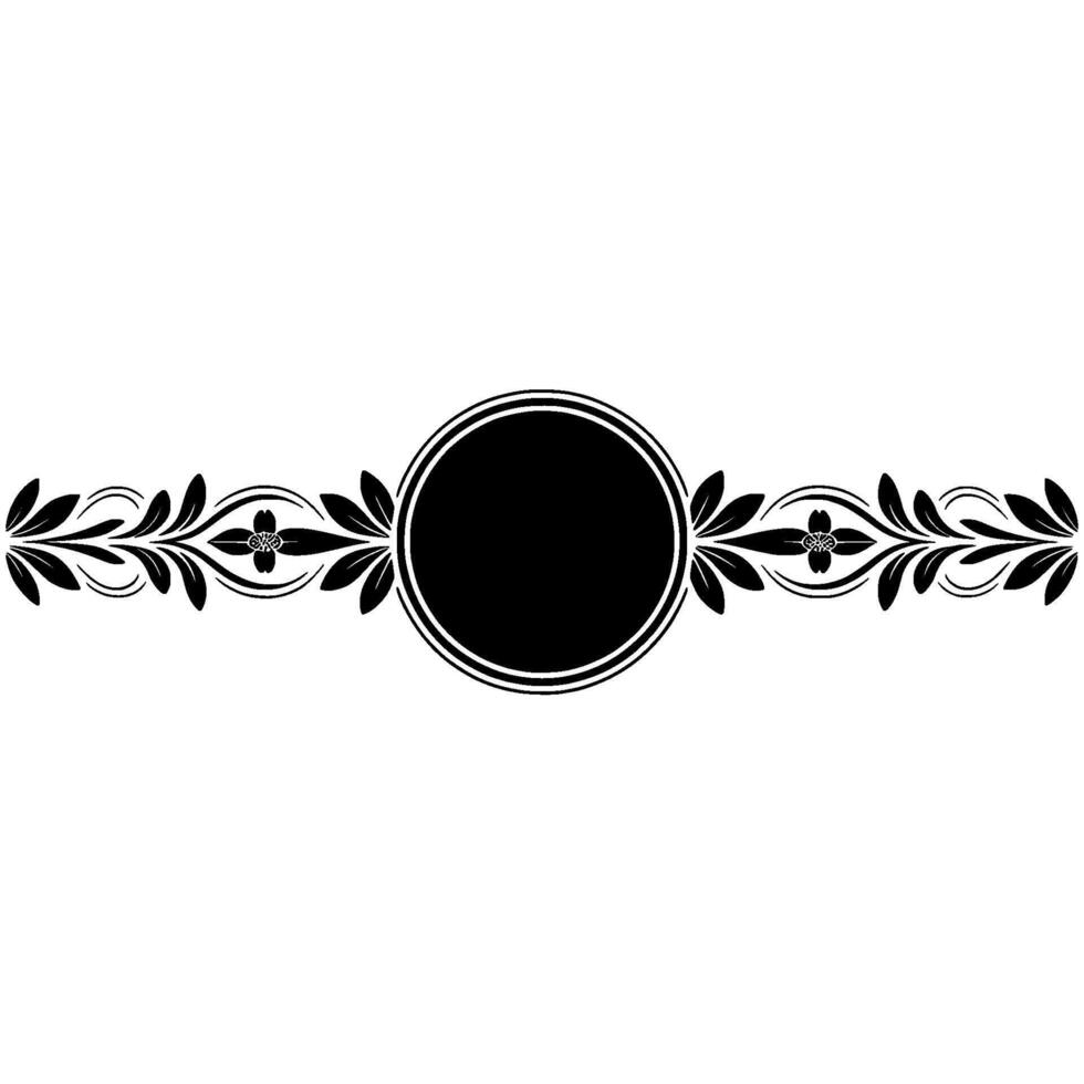 Elegant Floral Border, Circular Focal Point, Decorative vector