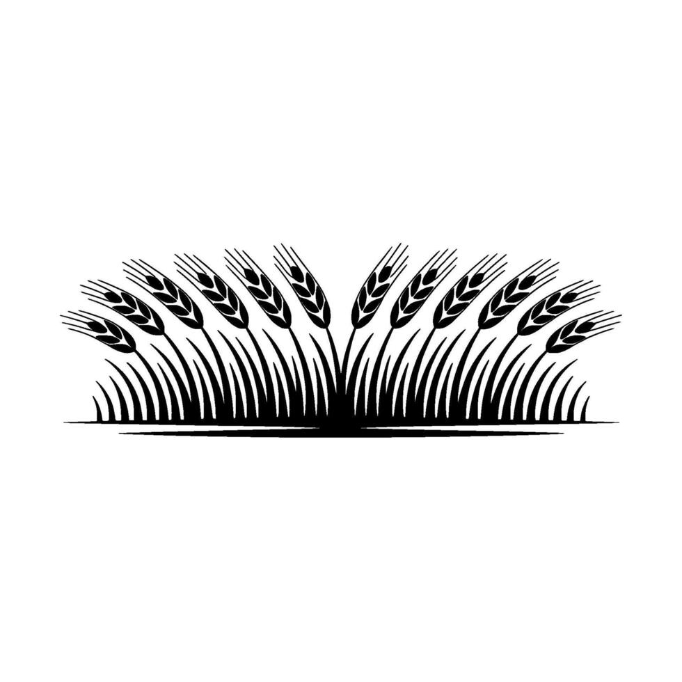Abstract Wheat Field Emblem, Minimalist Harvest Symbol, Grain vector