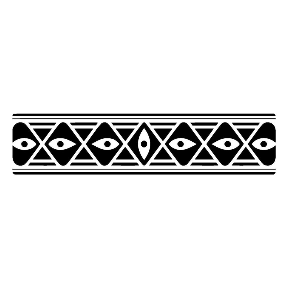 Geometric Eye Border, Tribal Pattern, Minimalist vector