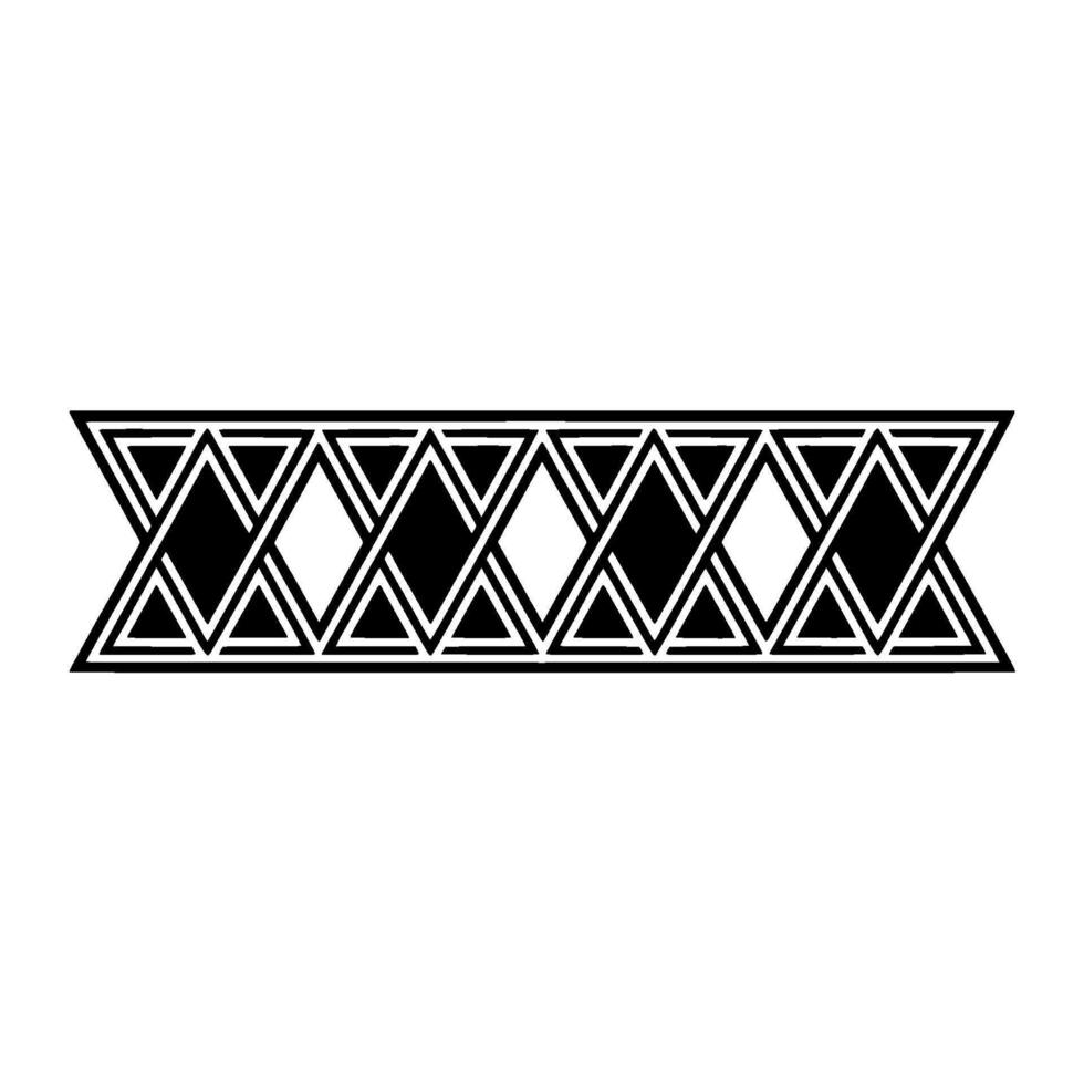 Geometric Deco Border, Minimalist Pattern, Black White, Triangles vector