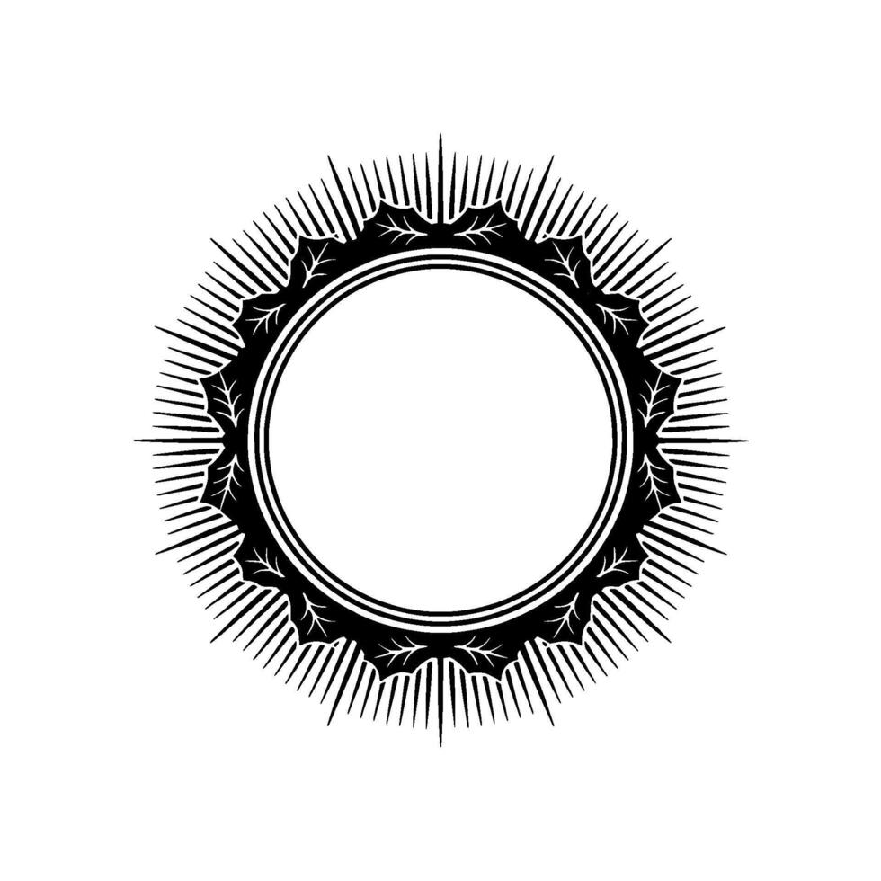 Intricate Radial Ornament, Vintage Border Frame vector