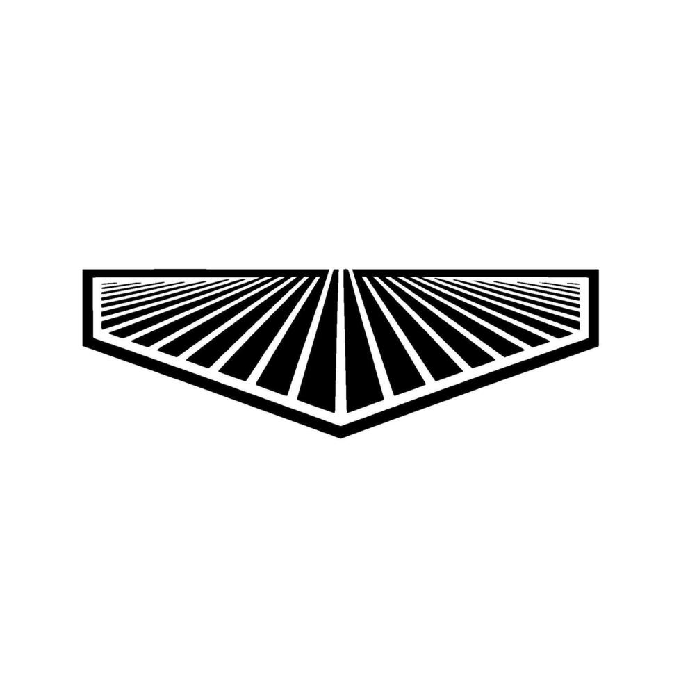 Geometric Radiance Minimalist Black White Fan Emblem vector