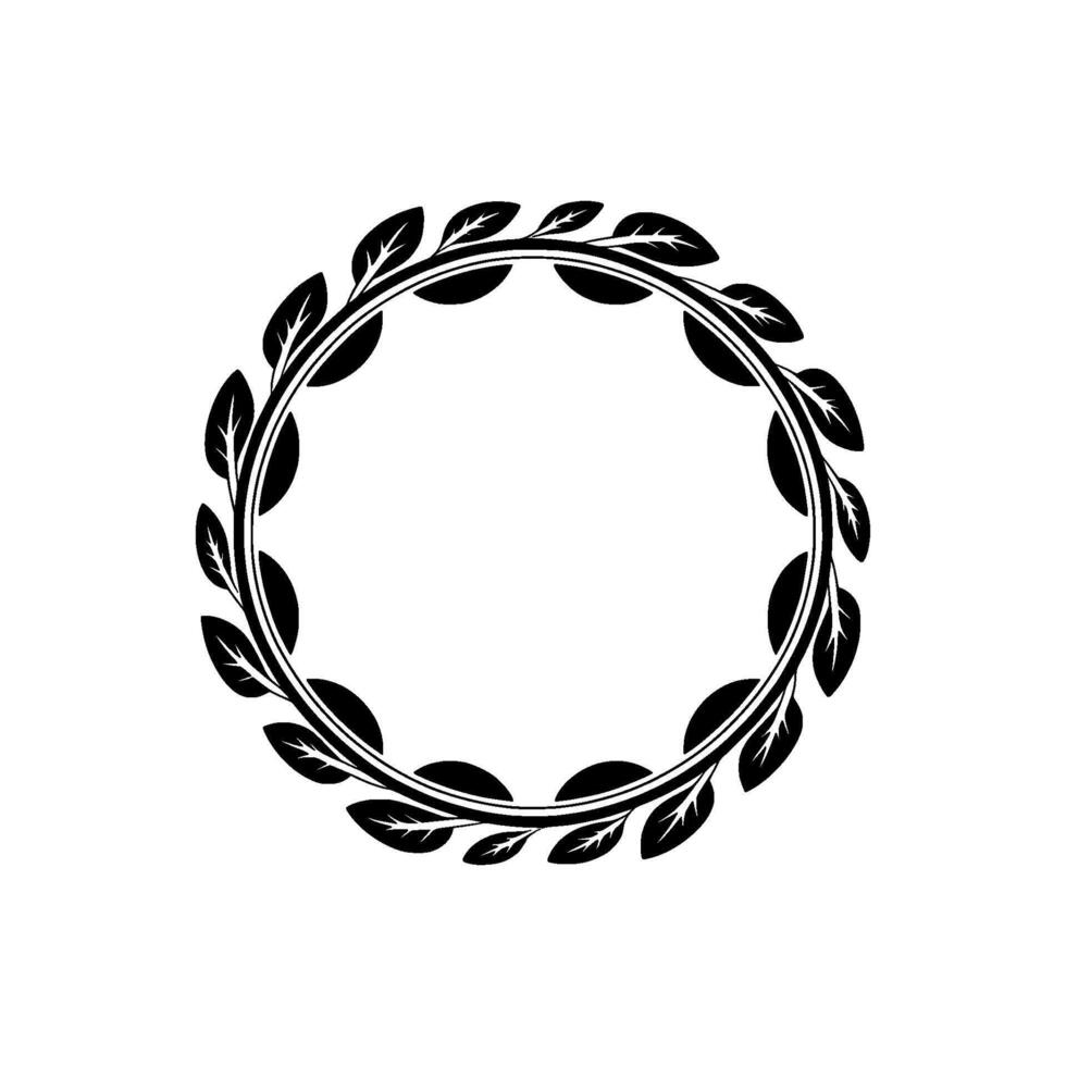 Elegant Laurel Wreath, Minimalist - Foliage vector