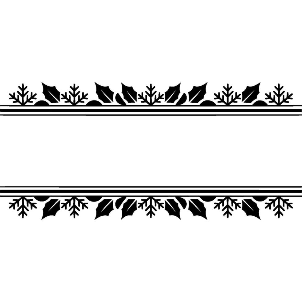 Elegant Winter Border, Festive , Minimalist Illustration, Holly vector