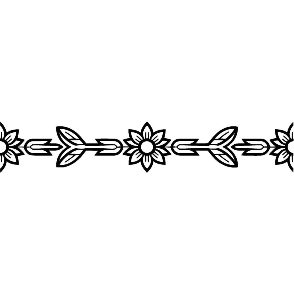 Floral Border, Minimalist Line Art, Decorative Element vector