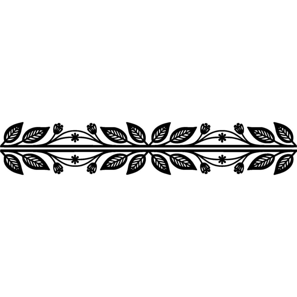 Elegant Botanical Border, Minimalist - Decorative vector