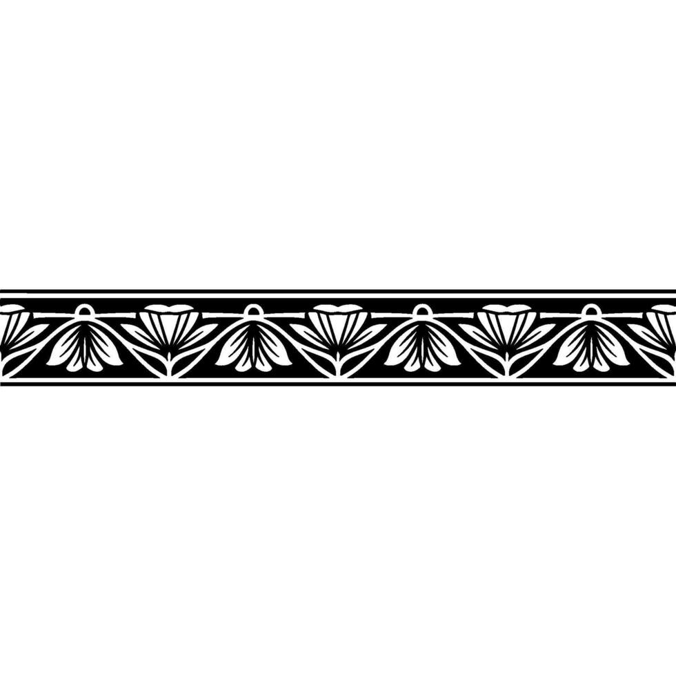 Art Deco Floral Border, Elegant , Vintage Motif - Artdeco vector