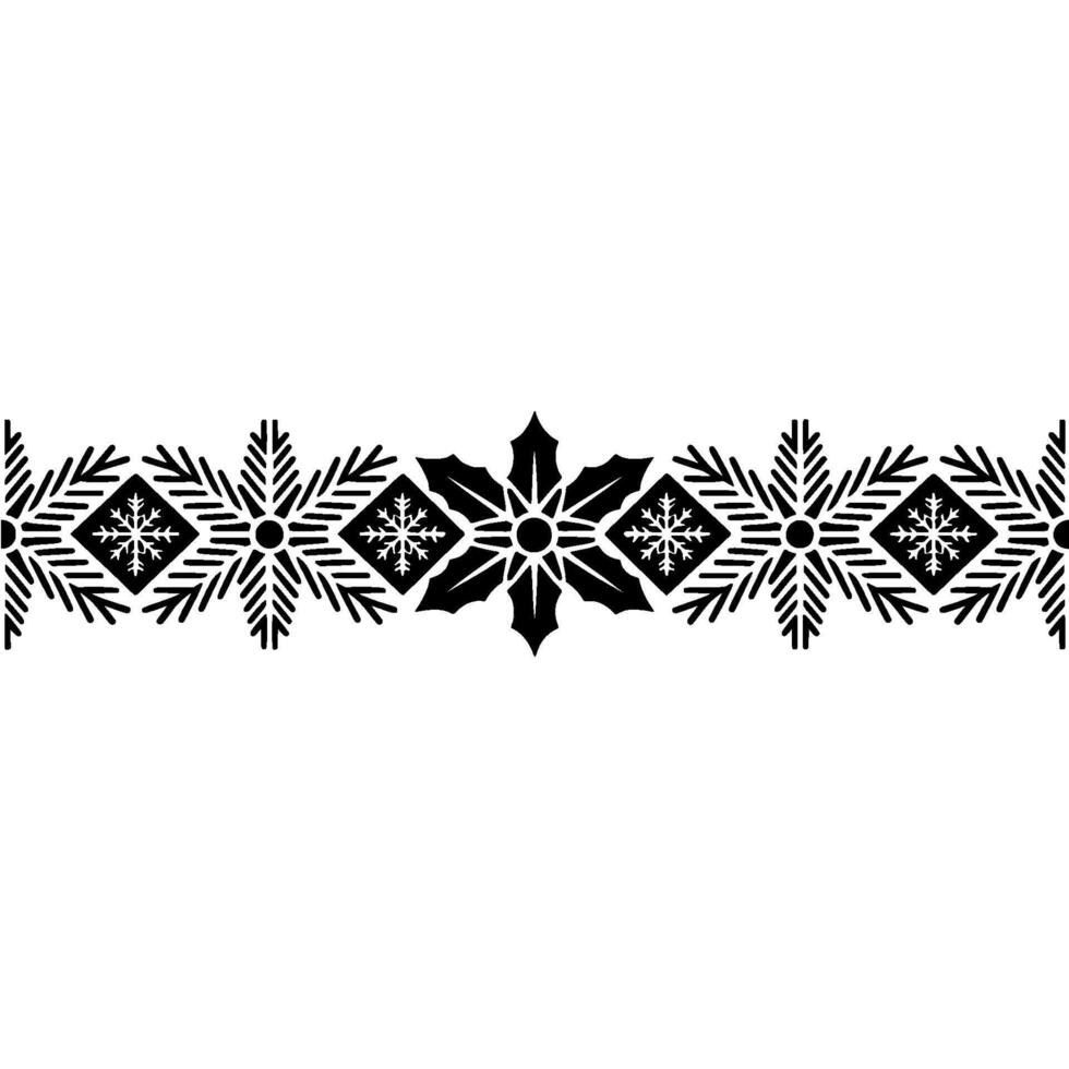 Intricate Scandinavian Snowflake Border, Festive vector
