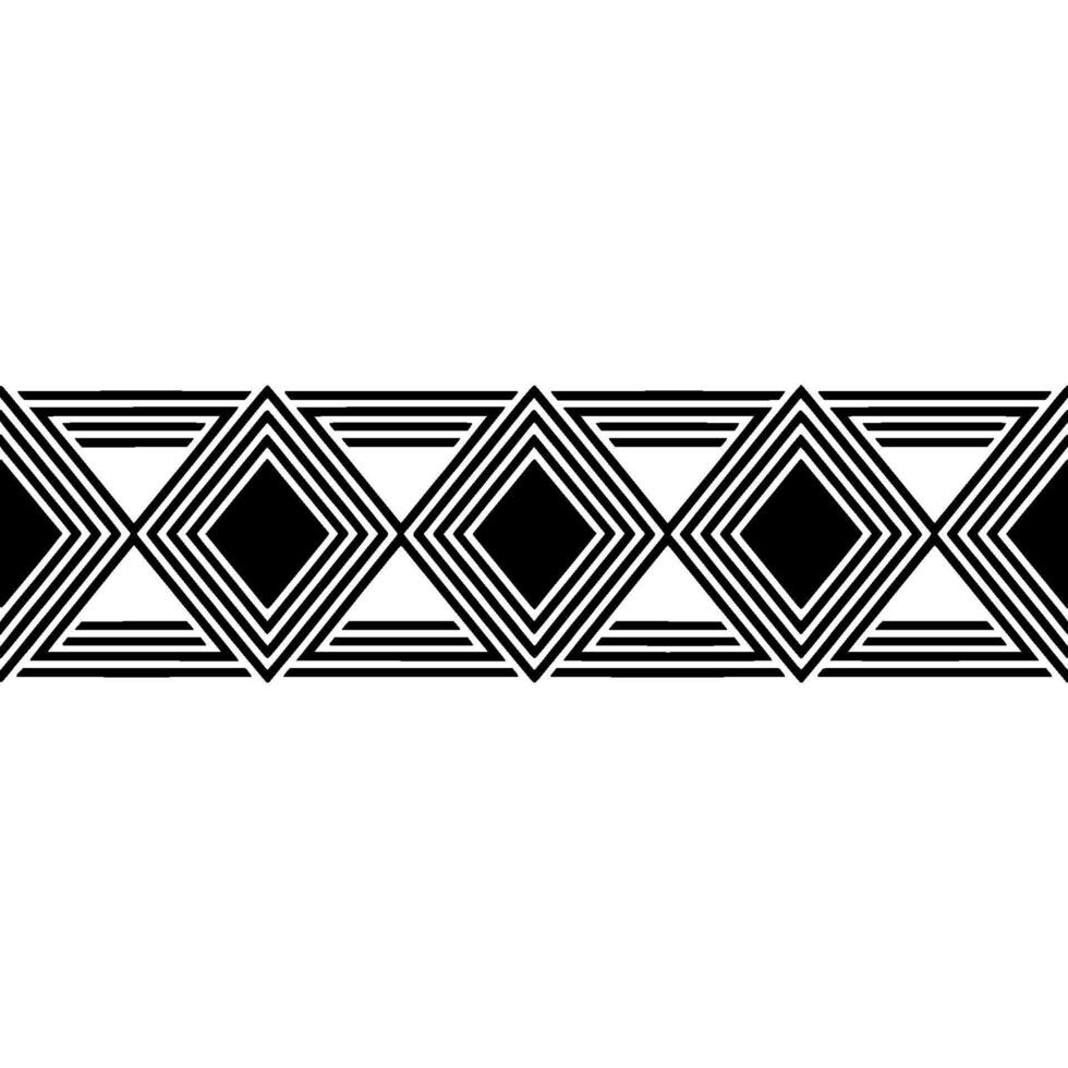 Geometric Deco Border, Minimalist Pattern, Black White, Minimalism vector