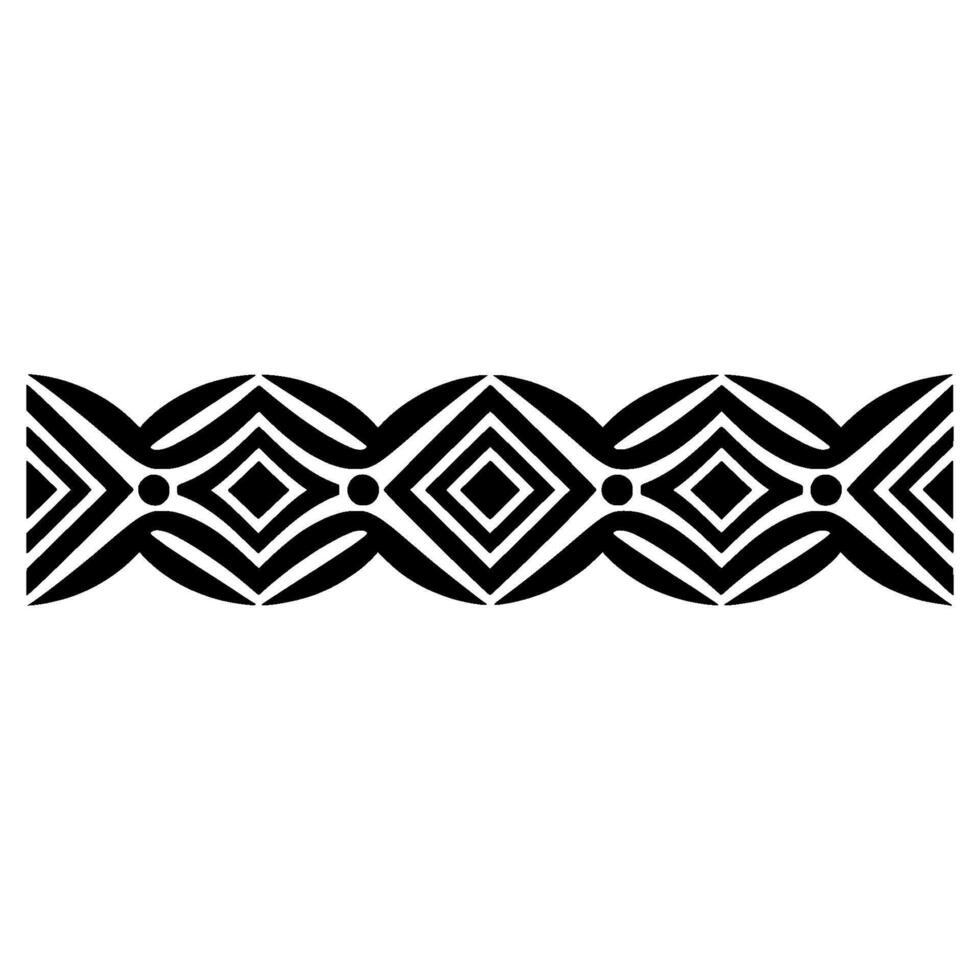 Geometric Wave Border, Black and White Pattern vector