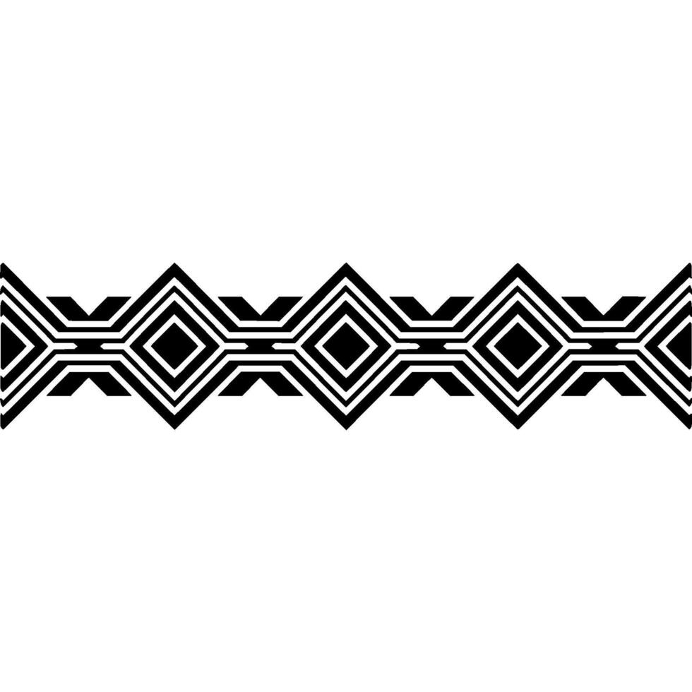Geometric Deco Border, Minimalist Pattern, Black White - Minimalism vector