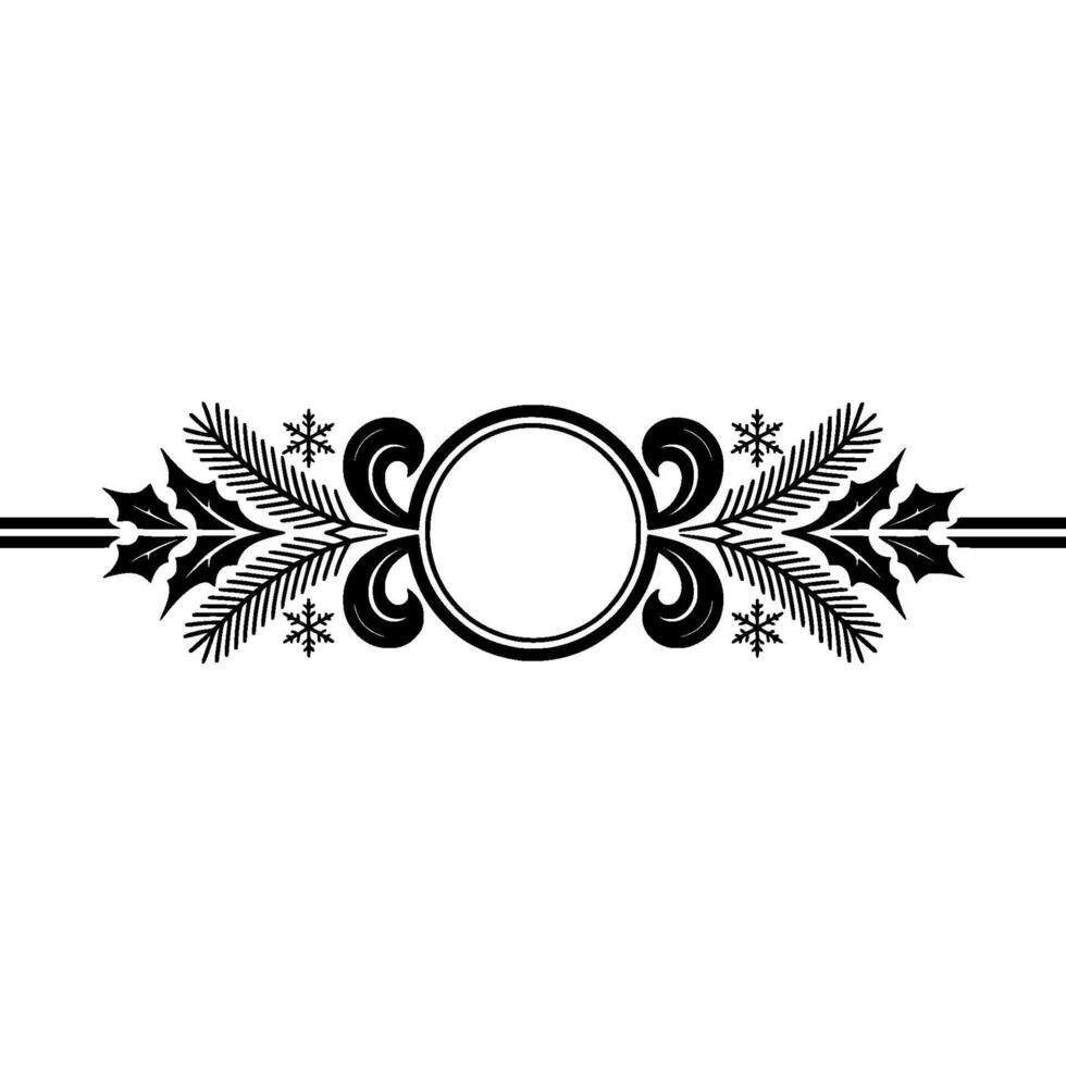 Elegant Winter Ornament Border, Vintage Style vector